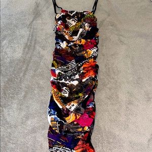 Deep Convo Ruched Maxi Dress - Multi Color